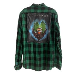 Journey up- cycled Custom Plaid Button Down ;
